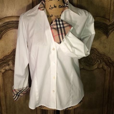 burberry white woman shirt medium|burberry white shirt price.